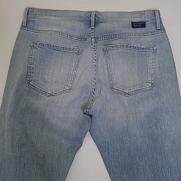 NEW 27 GOLDSIGN LOOSE FIT BUTTON FLY LIGHT STRAIGHT LEG JEANS 28 NWOT - Picture 8 of 15
